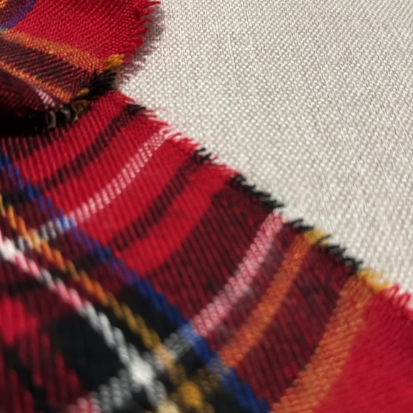 Gently Used Scarf-Gorgeous Red/Blue/Black Plaid-Twisted Fringe-12x65 - Picture 5 of 13